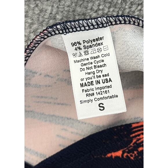 Lularoe Azure Brushstroke Pull On Skirt Womens Size S Stretch Blue Neon Orange - Picture 4 of 7